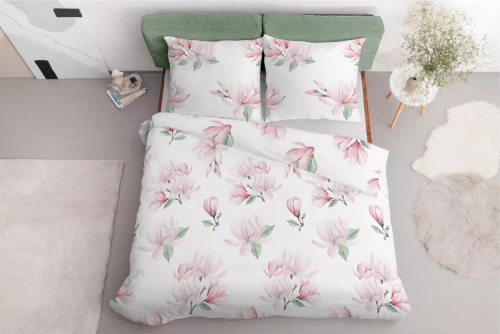 5034 A Pościel z mikrofibry kwiaty Detexpol różowy