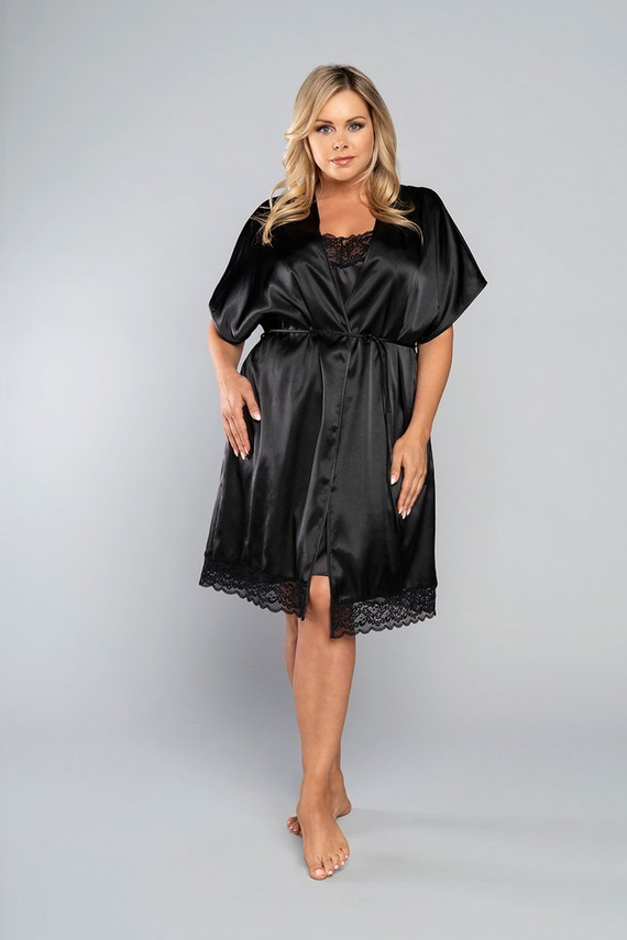 Dotyk Szlafrok krótki rękaw Italian Fashion - czarny