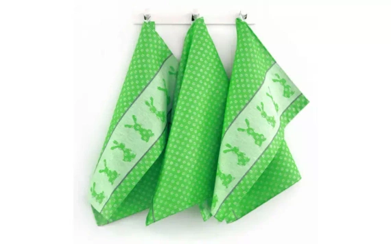 8525 Komplet ścierek kuchennych w drewnianym pudełku Zwoltex zielony 