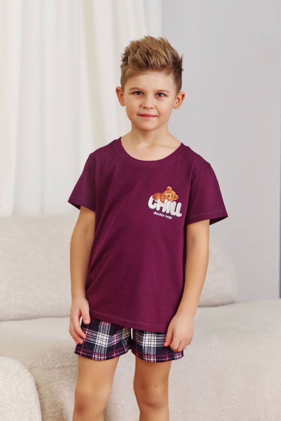 7202 "Chill" Piżama dziecięca Unisex Doctor Nap - burgundy