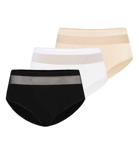 1126-3 Vera Wielopak Figi z wysokim stanem Teyli - czarny/biały/beżowy