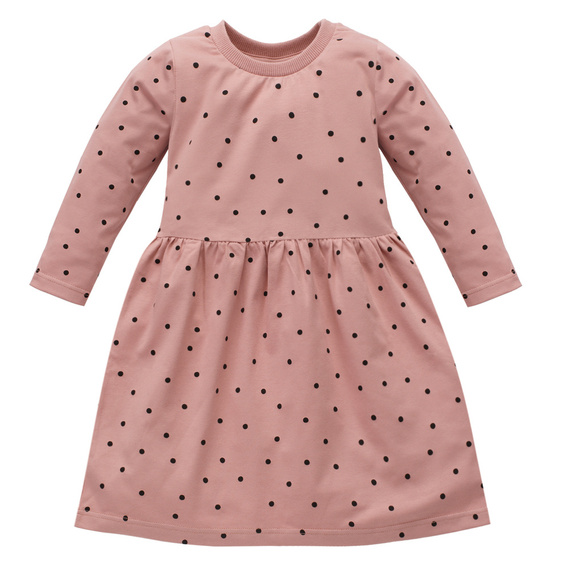 Tres Bien Sukienka z długim rękawem Pinokio - róż groszki