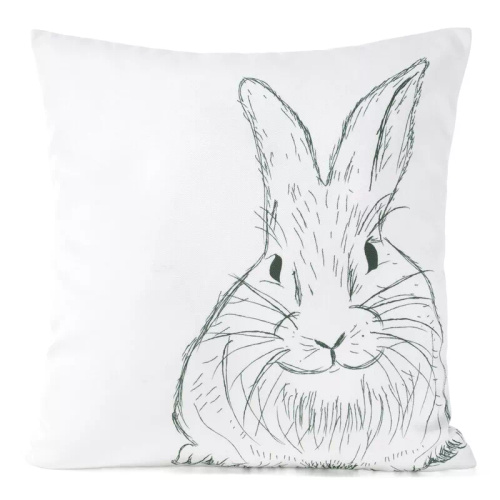 Eurofirany Wiosna 139– poszewka wielkanocna dekoracyjna stylowa szkicowany zając