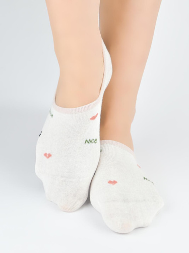 Baleriny damskie Noviti ST096 bawełniane niewidoczne silikon komfort