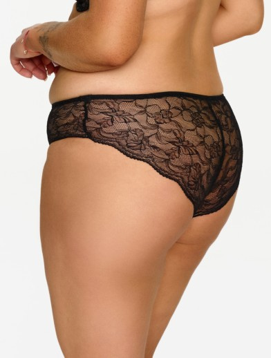 2607 Figi Lupoline– czarne koronkowe z złotym detalem