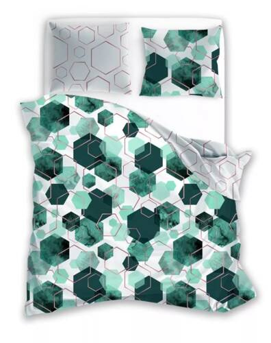 Milargo Verde 009 Pościel satynowa geometria Faro zielony