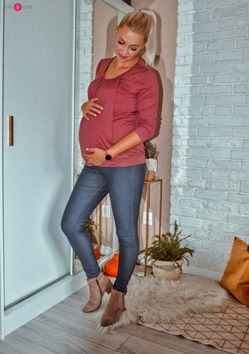 Kangaroo bluzka ciążowa i do karmienia z rękawem 7/8 Milk&Love rose brown