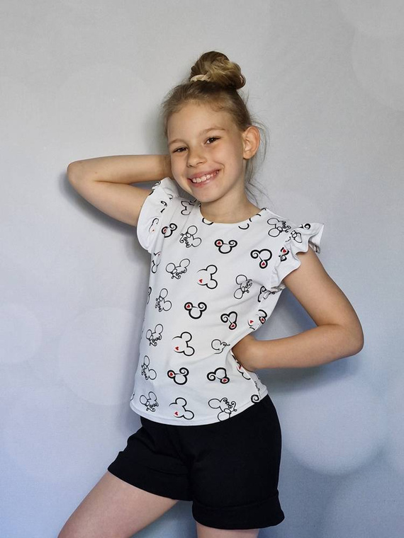 Myszki Bluzka dziecięca krótki rękaw Bambarillo biały