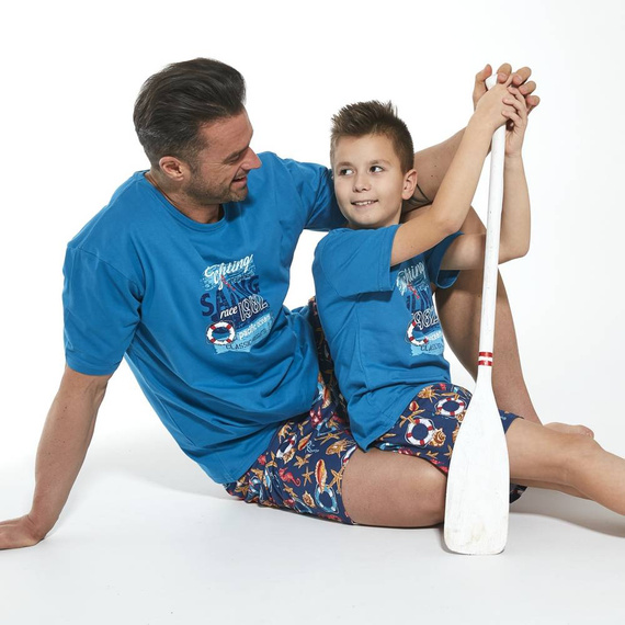 789/104 , 790/104 Sailing Piżama chłopięca Cornette - niebieski