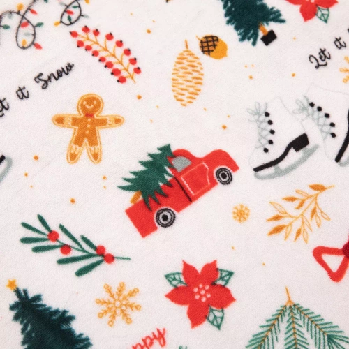 Merry Cozy Pościel świąteczna biały miś Spod Igły i Nitki– mikrofibra pluszowa 210 g/m²