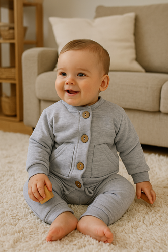 11196JM "Joy Melange" Dres niemowlęcy Makoma szary