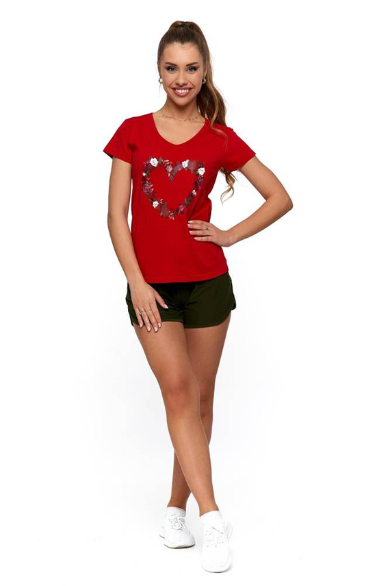 BD1400-007 Bluzka damska Moraj - czerwony