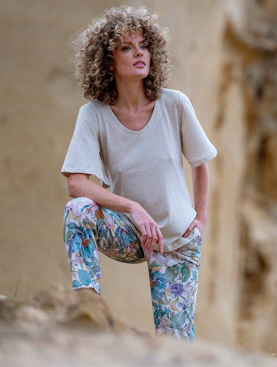 269 Piżama damska Cana - beżowy melanż