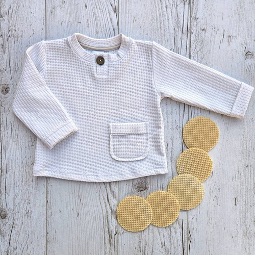 11249PW "Natural Waffel" Bluza polo Makoma white