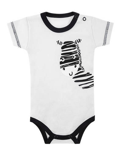 Body z krótkim rękawem "Zebra" Terjan - biały