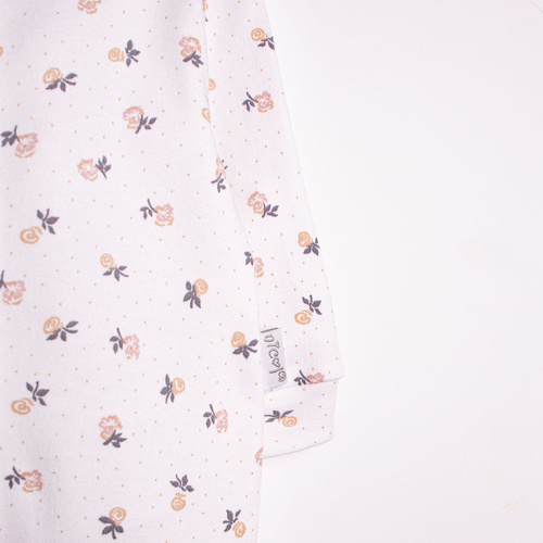 220031 Pajac niemowlęcy Nicol bawełna 100% w kwiatki z napami