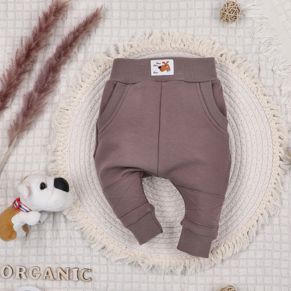 ABK-0027/PIE Psiaki Komplet niemowlęcy z bawełny organicznej Nini beżowy