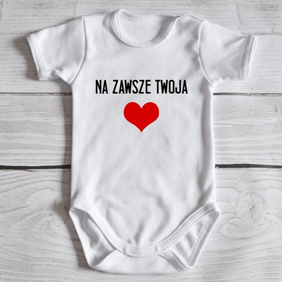 Body krótki rękaw "Na zawsze Twoja" Moocha białe