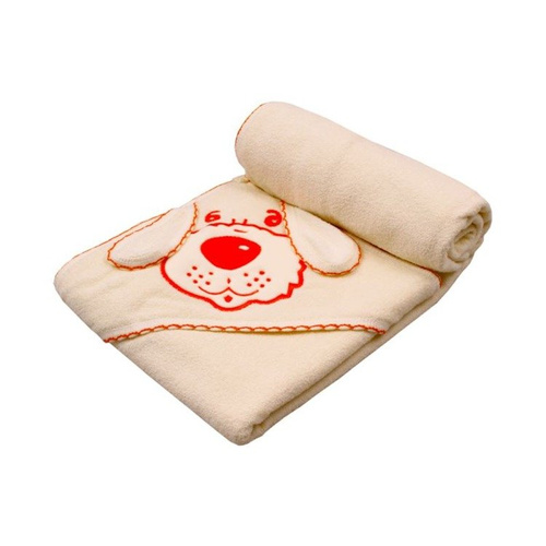 Niemowlęce okrycie kąpielowe "Piesek" Terjan - ecru