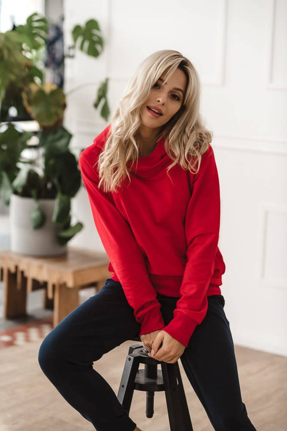 Milk Please bluza do karmienia Milk&Love z kapturem czerwony