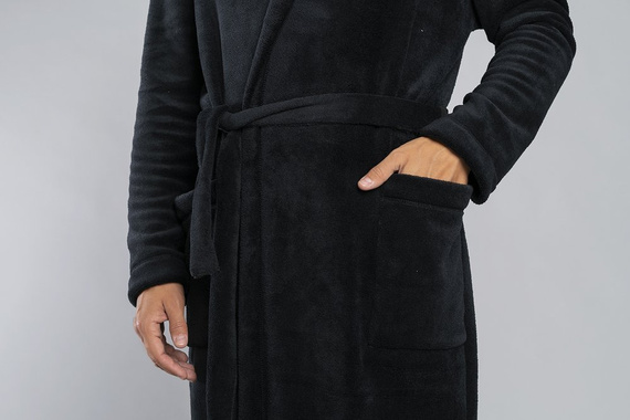 Mimas Szlafrok męski z kapturem Italian Fashion- szary 