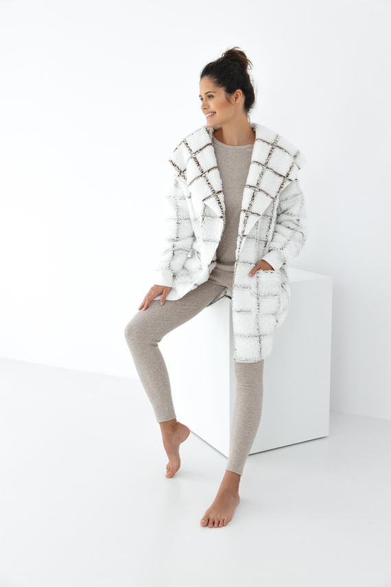 Sensis Delphine Kardigan - biały-kratka