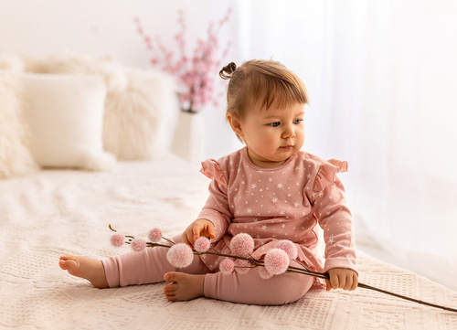 10228PR "Rose Bonica" legginsy Makoma pudrowy róż