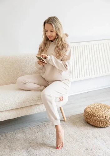 Randi Dresowy komplet damski Dkaren - beżowy