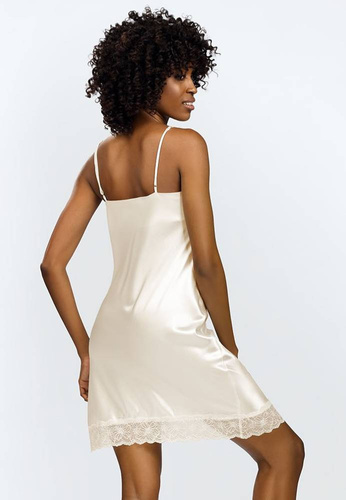 Zahara Halka satynowa koszulka damska DKaren - jasny ecru