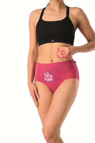 Figi maxi bikini bambusowe LPF 516 Key czarny-fuksja – miękkie i oddychające