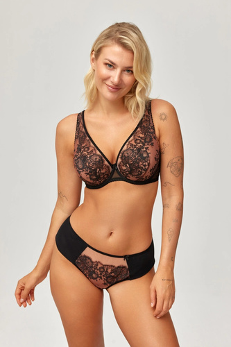 Biustonosz Skarlet Azal Soft Bralette z Fiszbinami Koronkowy do Dekoltu