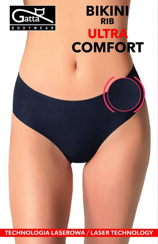 41003 Bikini RIB Ultra Comfort Figi damskie Gatta czarny