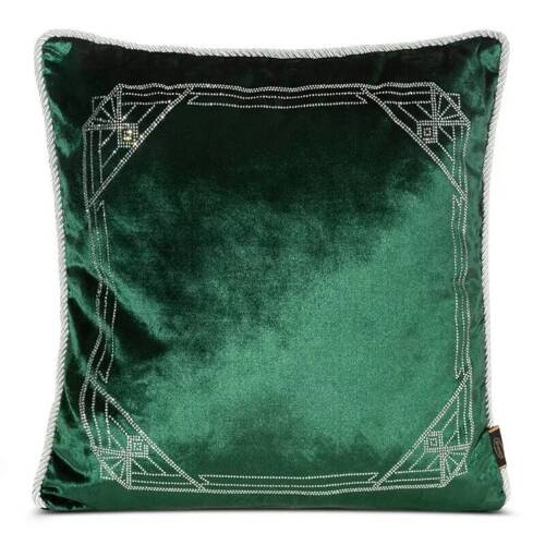 Royal 9 poszewka welurowa z kryształkami Eurofirany zielony