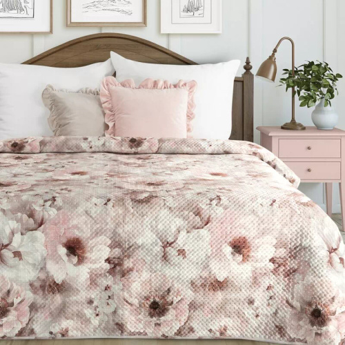Narzuta Florina Eurofirany Pudrowa Dekoracyjna 100% Poliester Elegancka