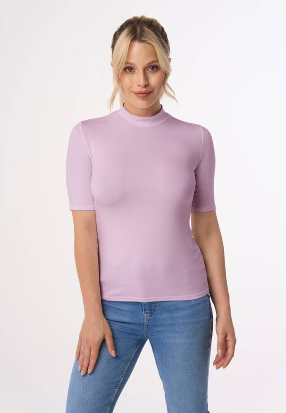 Layla Bluzka półgolf z krótkim rękawem Babell - pastelowy róż 