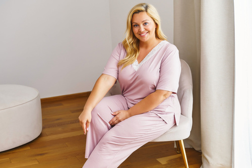 7154 Piżama Damska Plus Size Doctor Nap - papaya