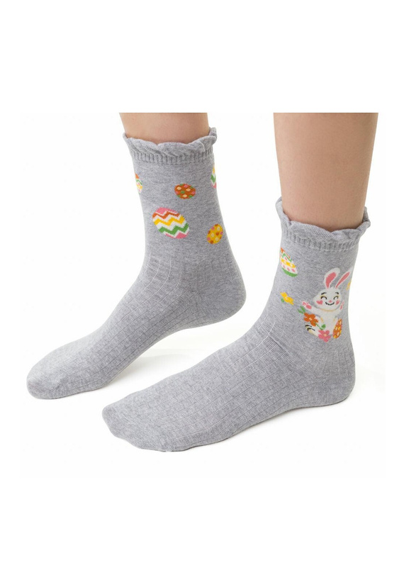 Art.136 Happy Ester Skarpety damskie Steven - 131 szary melanż