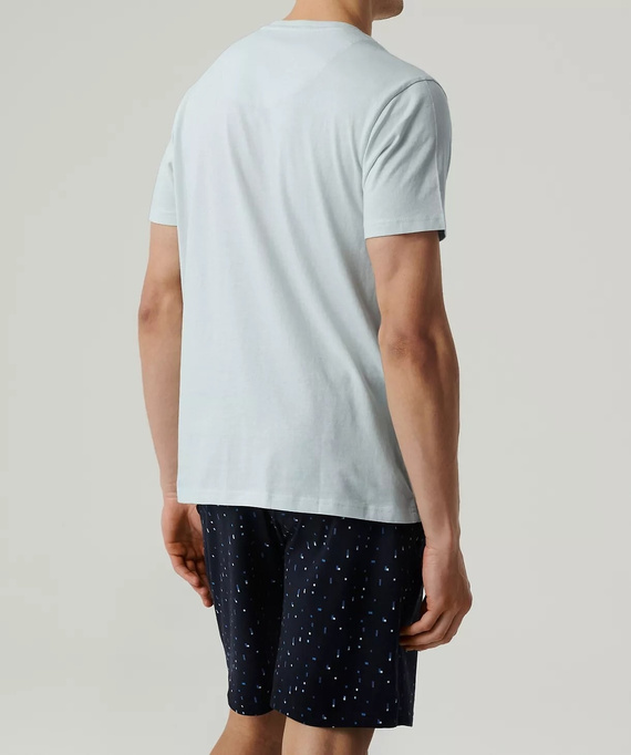 NMP-385  Piżama męska krótki rękaw, Atlantic- jasny niebieski