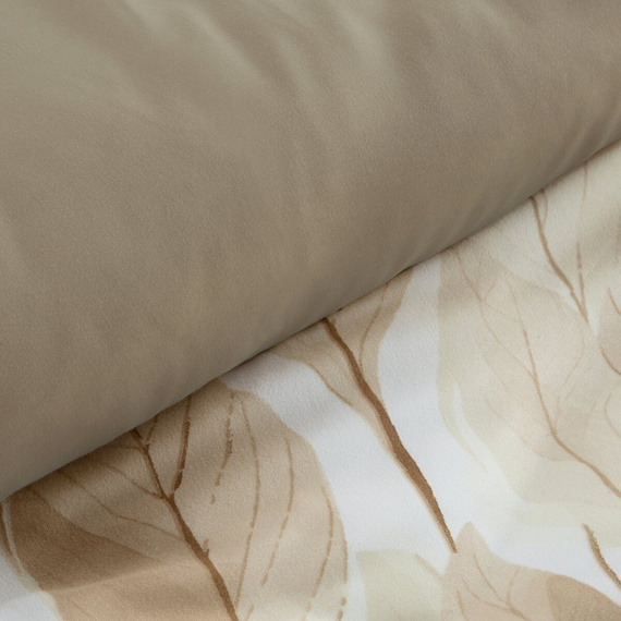 Pościel kwiatowa Dafne Design 91 dwustronna miękka z zamkiem elegancka brązowa