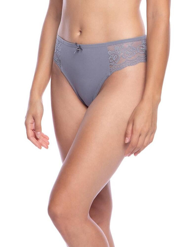 L-1574 BI A'3 Figi Damskie Lama czarny szary