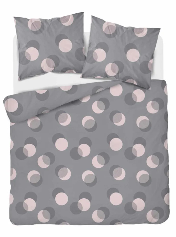 4921 B Home Satin Pościel satynowa kółka Detexpol szary