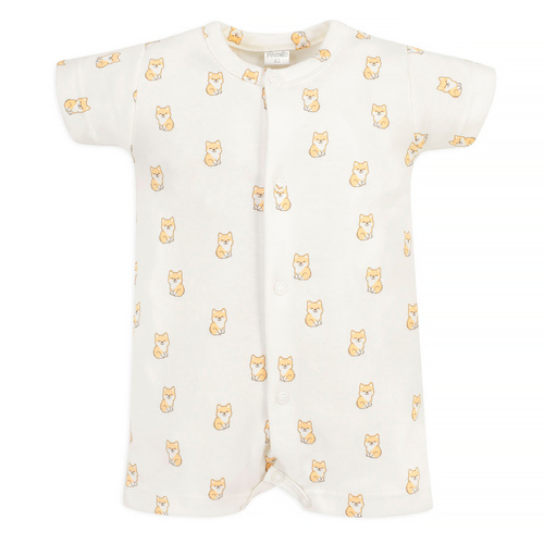 Lovely Day Rampers rozpinany Pinokio - ecru pieski