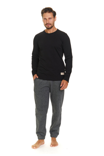 7140 Piżama Męska Doctor Nap - twill (czarny)