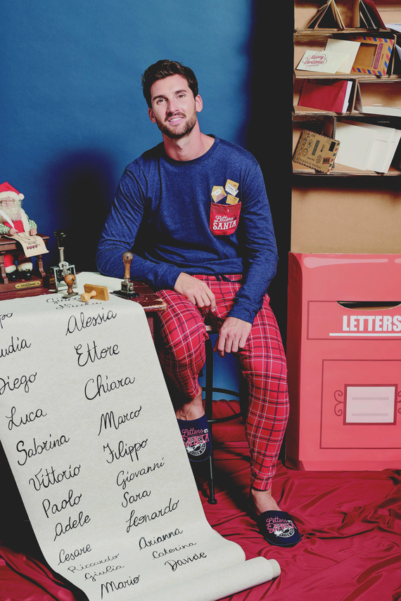 Gioew Piżama męska Sorbetto niebieska– świąteczna, w kratę, wygodna i stylowa