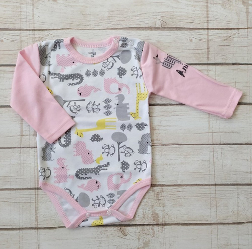Body niemowlęce "Zwierzyniec" Koala- różowy