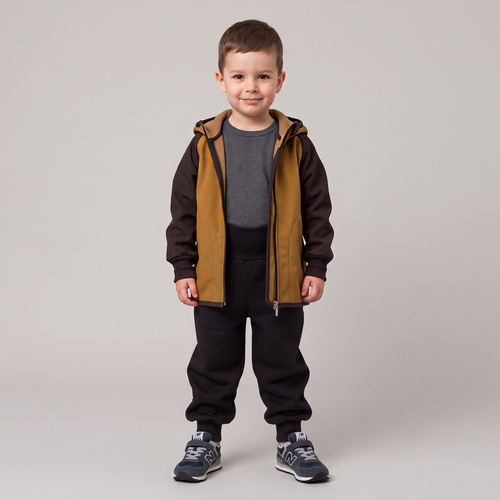 Nicol Spodnie 229055 softshell dziecięce polar wysoki pas ściągacze- czarny 