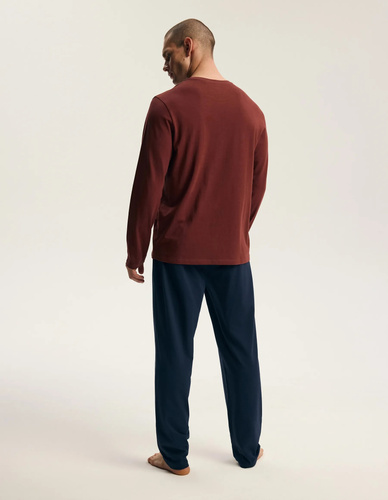 Henderson Core Fall 45494 Piżama Męska 100% Bawełna Długa Maroon