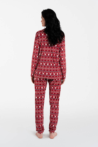 Islandia Polarowy Komplet Damski Italian Fashion - druk bordowy