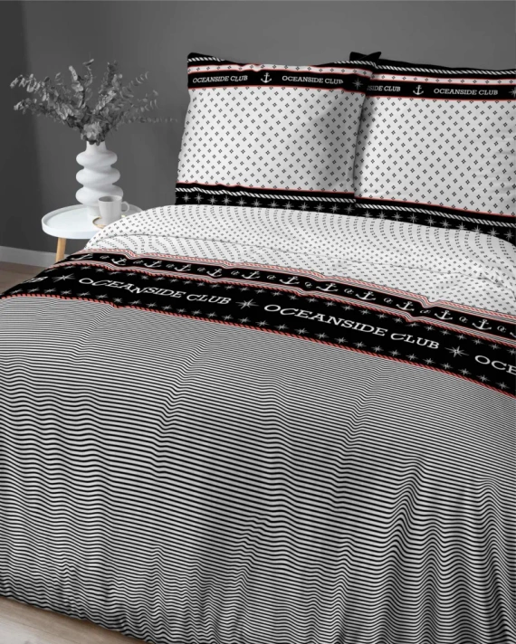 4920 B Home Satin Pościel satynowa marynarska Detexpol czarny 