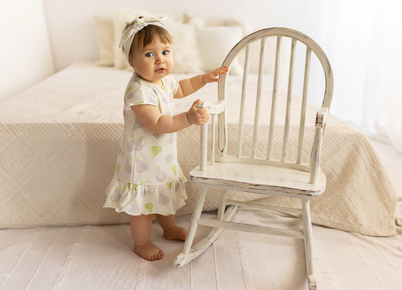 40231S "Sweet Pears" Sukienka z falbanką Makoma